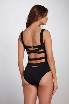 Donatella Black One Piece Swimsuit | Size: Small