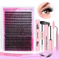 Lash Extension Kit DIY 320pcs Lash Clusters Eyelash Extension Kit, 9-16mm 40D Individual Lashes Kit with Lash Bond & Seal, Ey...