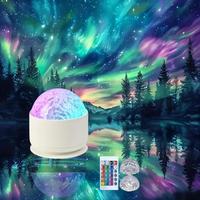 2 in 1 Water Ripple & Aurora Projection Light, USB Powered Tabletop Night Light with Remote Control, Fantasy Theme Decor Nig...