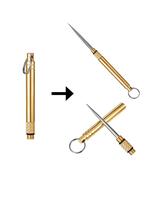 Portable Titanium Toothpicks, Pocket Toothpicks Keychain, Brass Toothpick Holder for Picnic Camping Accessories, Trendy Exqui...