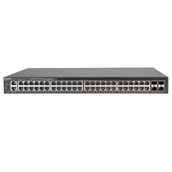 ICX8200-48P Ruckus Networks ICX 8200 48 x Ports PoE+ 10/100/1000Base-T + 4 x Ports 25GbE SFP28 Stacking Rack-mountable Manage...