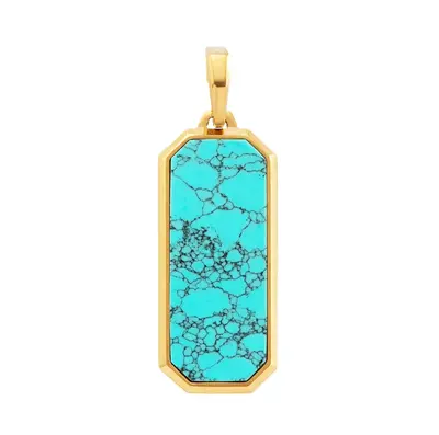Sterling Silver with Yellow Gold Plated Turquoise Beverly Pendant