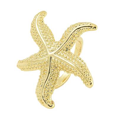 Starfish Brass Open Cuff Rings