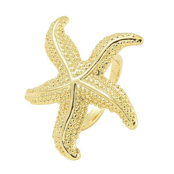 Starfish Brass Open Cuff Rings
