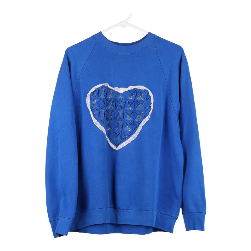Fruit Of The Loom Sweatshirt - Large Blue Cotton Blend