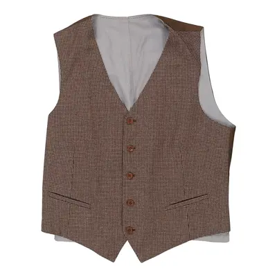 Unbranded Checked Waistcoat - Large Brown Wool Blend