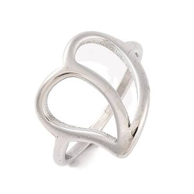 Non-Tarnish Hollow Heart 304 Stainless Steel Finger Rings for Women