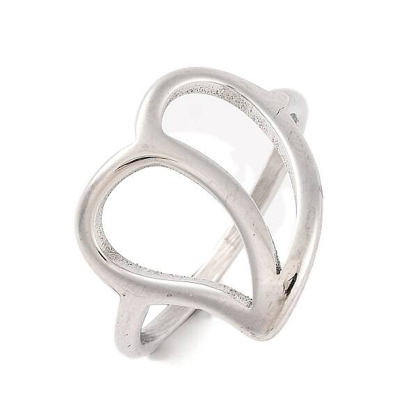 Non-Tarnish Hollow Heart 304 Stainless Steel Finger Rings for Women