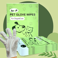 We Love Pets : Pet Glove Wipes for Dogs and Cats, Individual Packaging, Hyposensitive, Disposable No-Rinse Grooming, Nourishe...
