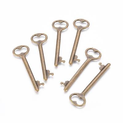 Tibetan Style Zinc Alloy Key Big Pendants
