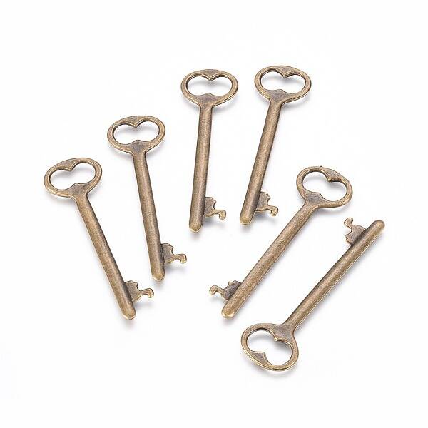 Tibetan Style Zinc Alloy Key Big Pendants
