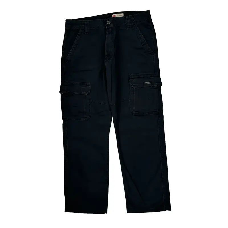 Wrangler Cargo Trousers - 34W 30L Navy Cotton Blend