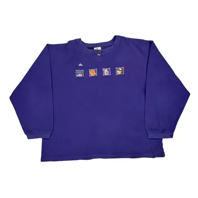 Disney Graphic Sweatshirt - XL Purple Cotton