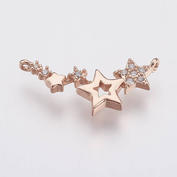 Brass Micro Pave Cubic Zirconia Links