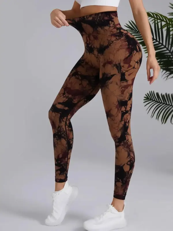 Women's Tie Dye Print High Waist Sports Tummy Control Leggings, Comfy Skinny Pants for Gym Workout Running, Yoga Pants, Women...