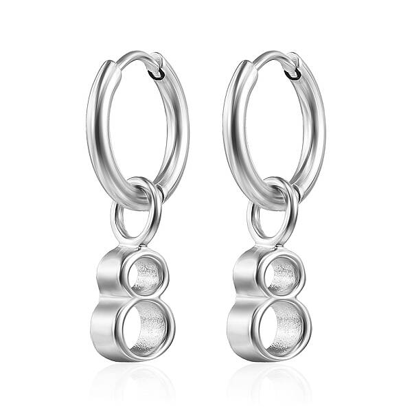 Non-Tarnish Stainless Steel Number 8 Dangle Earrings for Women