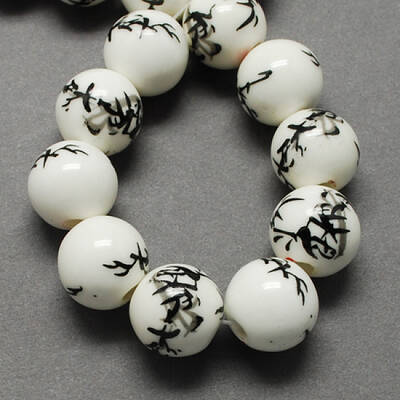 Handmade Printed Porcelain Beads