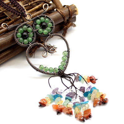 Green Aventurine Owl Pendant Decorations