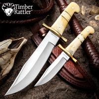 Timber Rattler Camel Bone Bowie Knife Set