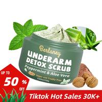 Berlaney Detox Scrub 8.8 oz with Peppermint, Aloe Vera and Walnut Shell Powder Organic, Underarm Scrub Helps Odor, Deep Clean...