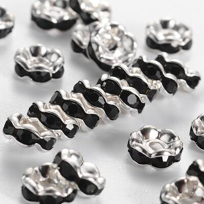 Brass Rhinestone Spacer Beads