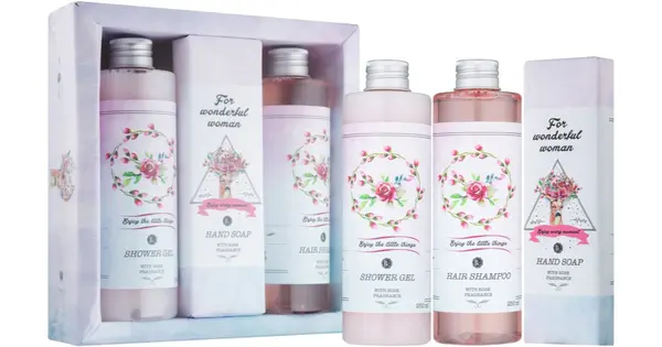 Bohemia Gifts & Cosmetics Rosarium Boho Style Gift Set For Shower Gel 250 Ml + Shampoo 250 Ml + Hand Soap 160 G