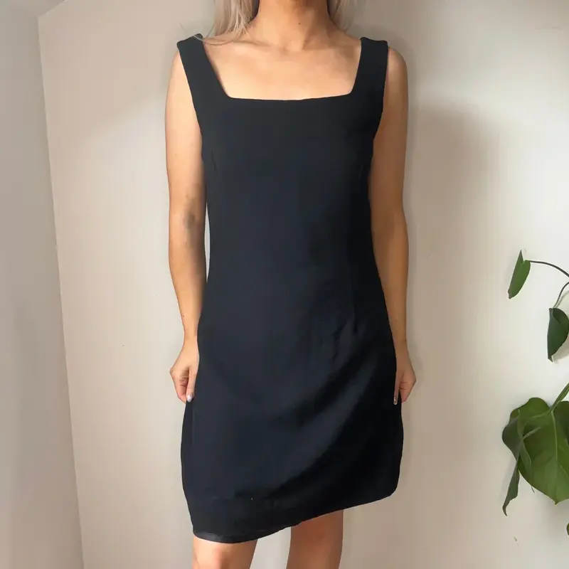 Lineaemme Mini Dress - Medium Black Wool Blend