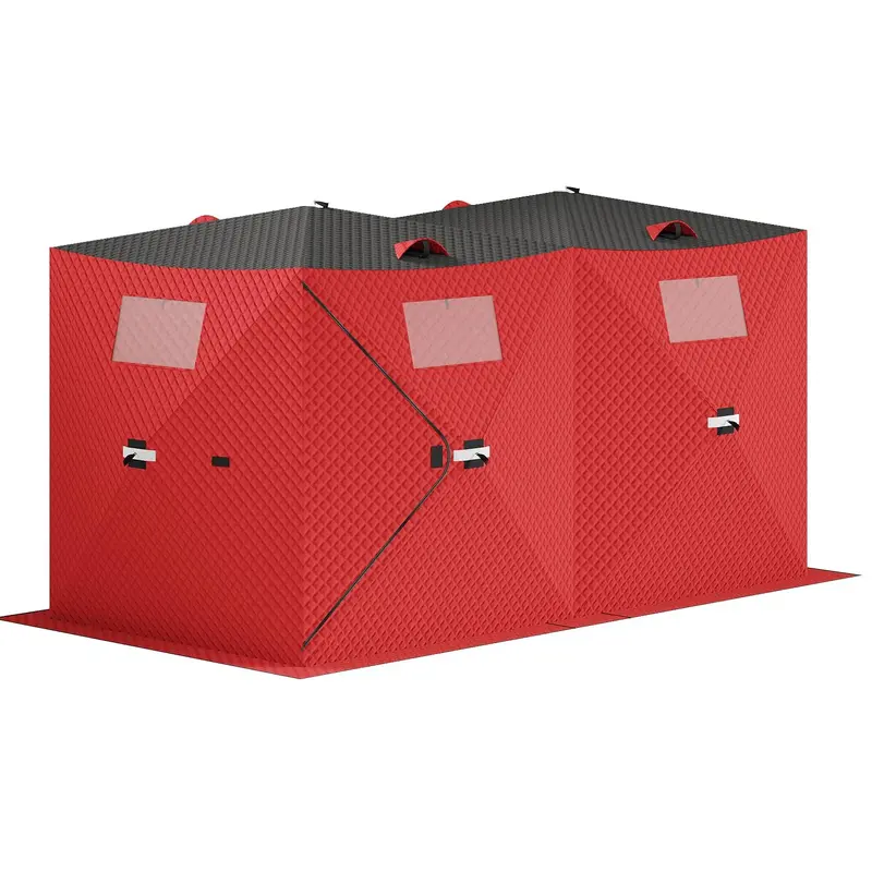 Garvee Insulated Pop-Up Ice Fishing Tent for 5-7 Persons - Portable Spacious Windproof Winter Shelter - Durable 3-Layer, Carr...