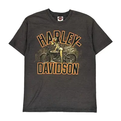 Maryland Harley Davidson Graphic T-Shirt - Large Grey Cotton Blend