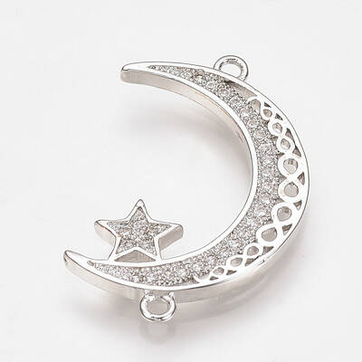 Brass Micro Pave Cubic Zirconia Links