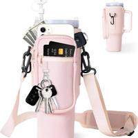 Portable Water Bottle Carrier Bag 40oz, Tumbler Holder with Phone Pocket Water Bottle Holder with Strap, Pouch for Stanley Cu...