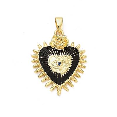 Brass Micro Pave Cubic Zirconia Pendants