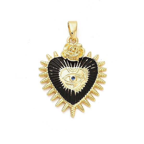 Brass Micro Pave Cubic Zirconia Pendants