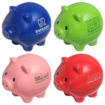100 Promotional Thrifty Pig - Stress Reliever - Polyurethane