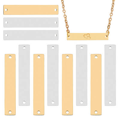 12Pcs 2 Colors 304 Stainless Steel Connector Charms
