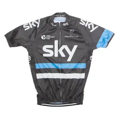 SKY Full Zip Cycling Mens Jersey Grey High Neck S