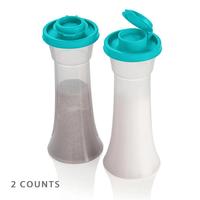 Salt & Pepper Shaker, 2 Counts/set Large Plastic Salt & Pepper Shaker with Lid, Moisture-proof Seasoning Bottle for Home Kitc...