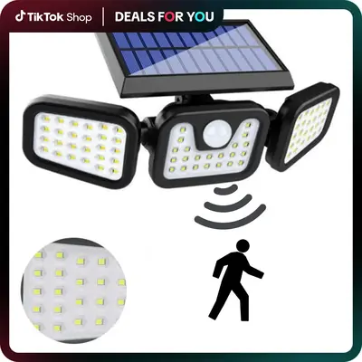 Outdoor Solar Motion Sensor Lights with 118 LEDs, Security Wall Night Light, IP65 Waterproof Wireless Lights for Yard, Stairs...