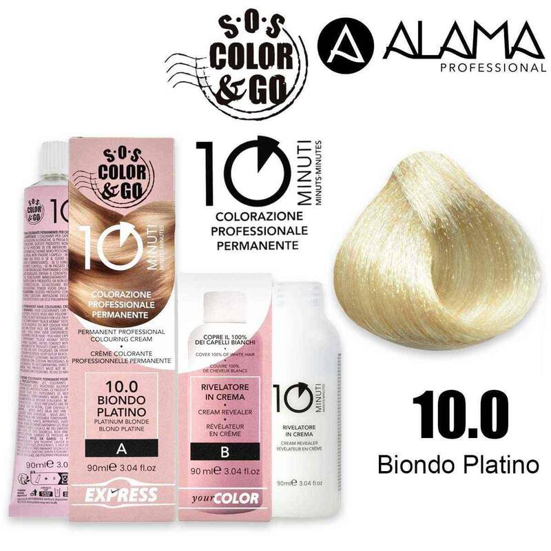 Alama Sos Color&Go Professional Permanent Coloring Set In 10 Minutes - 10.0 Platinum Blonde