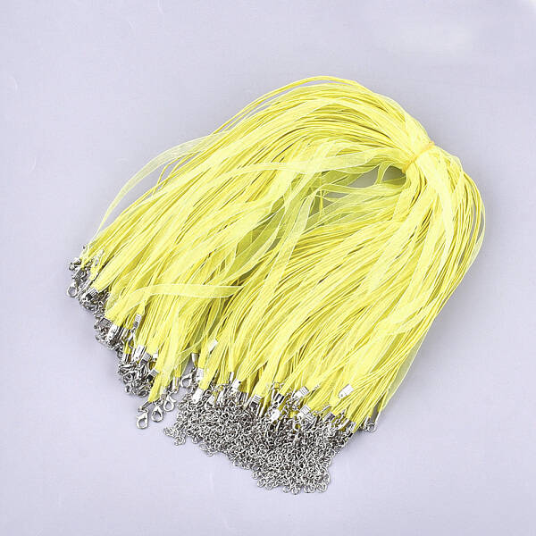 Waxed Cord and Organza Ribbon Necklace Making