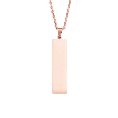 Geometric Mirror Stainless Steel Rectangle Pendant Necklaces