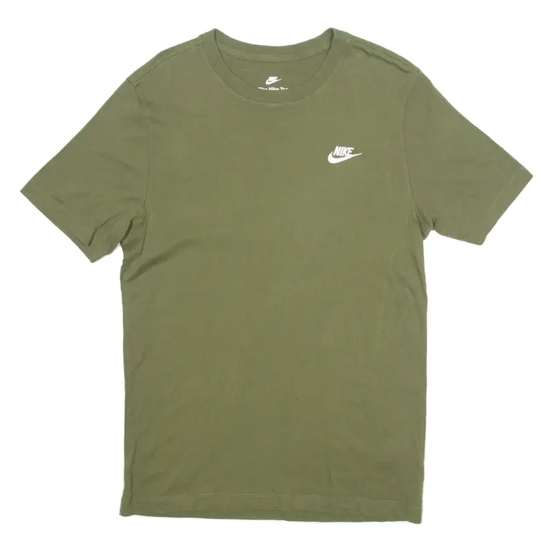 NIKE Mens T-Shirt Green Crew Neck S