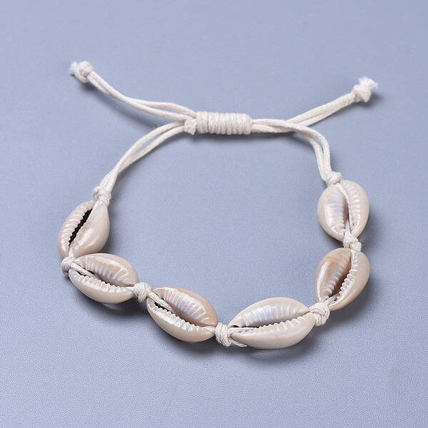 Adjustable Cowrie Shell Braided Bead Bracelets