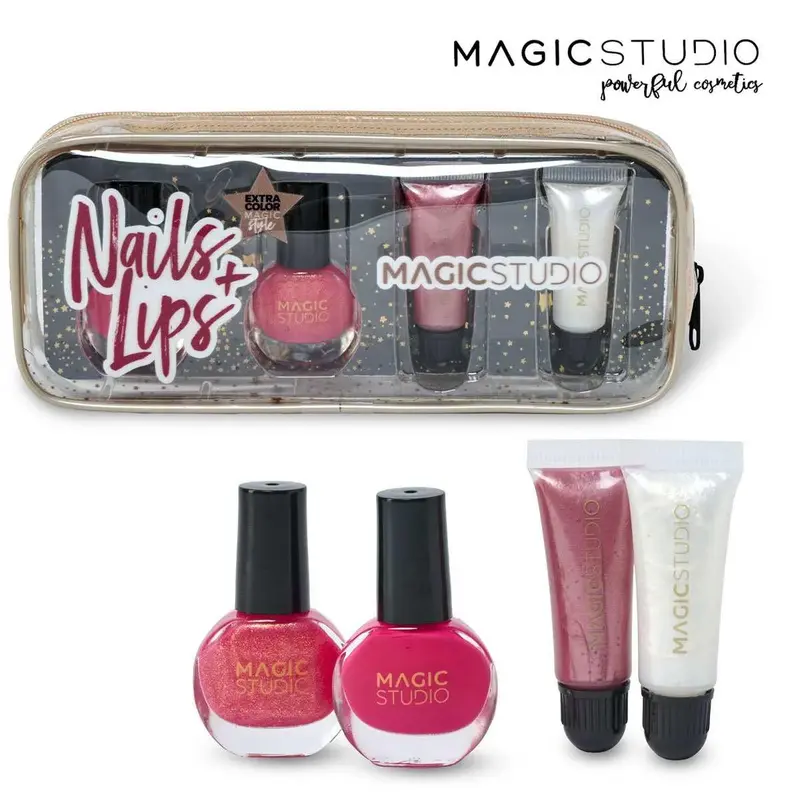 Magic studio colored nails + lips
