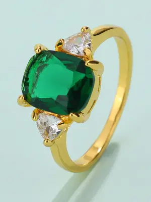 Elegant Artificial Crystal Decor Metal Statement Ring, Engagement Rings, Rings for Women, Fashion Jewelry Stackable Ring Acce...