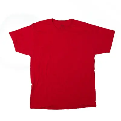 FRUIT OF THE LOOM T-Shirt Red Short Sleeve Mens L