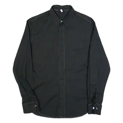 DOLCE & GABBANA Mens Formal Shirt Black Long Sleeve S