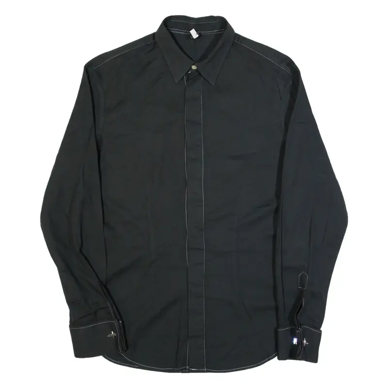 DOLCE & GABBANA Mens Formal Shirt Black Long Sleeve S