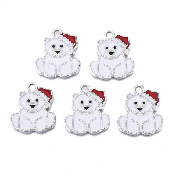 Bear Alloy Enamel Pendants