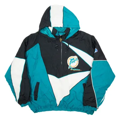 DRY LAYER Miami Dolphins Mens Pullover Jacket Green Nylon USA Hooded XL